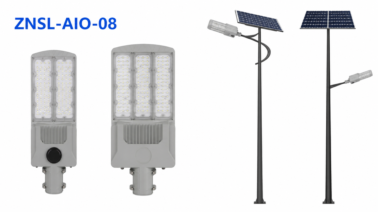 ZNSL-AIO-08 solar street light die-cast aluminum housing detail