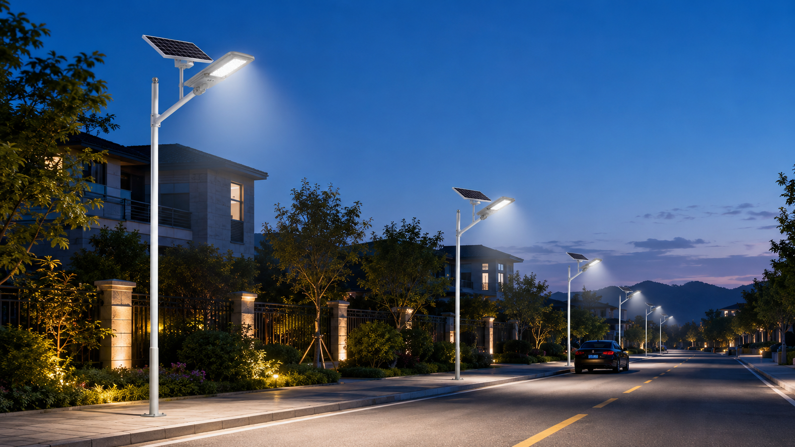 ZNSL-AIO-09 solar street light application scenarios for roads communities and outdoor projects