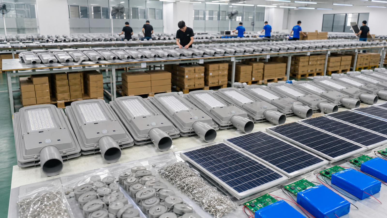 ZNSL-AIO-09 solar street light solar panel battery and controller detail