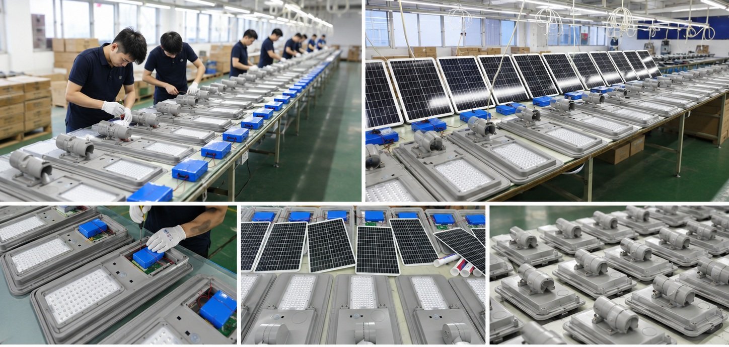 ZNSL-AIO-09 solar street light factory production and assembly process