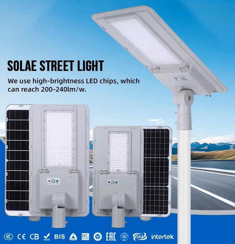 ZNSL-AIO-09 solar street light front back and pole installation overview