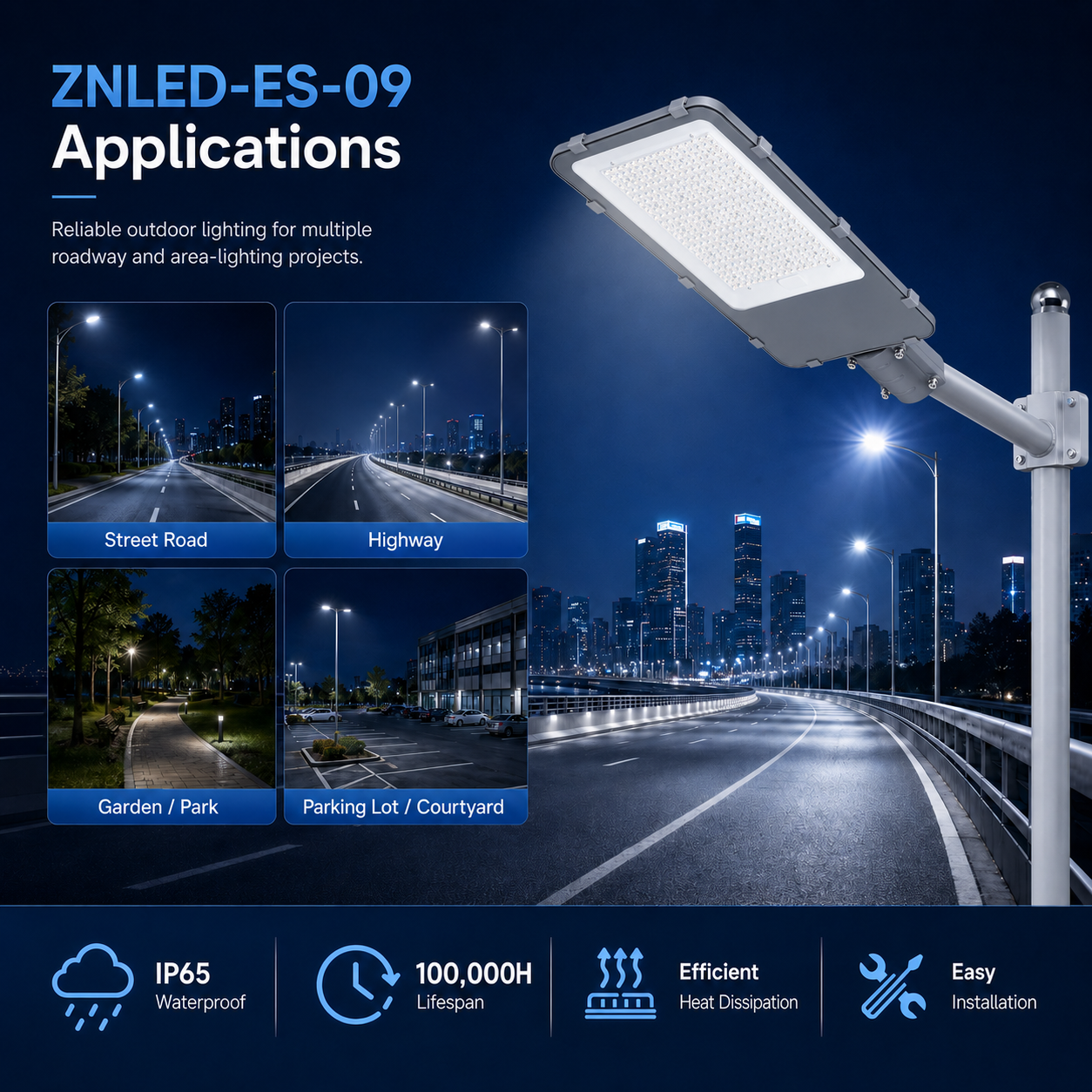 ZNLED-ES-09 LED street light for outdoor road lighting projects