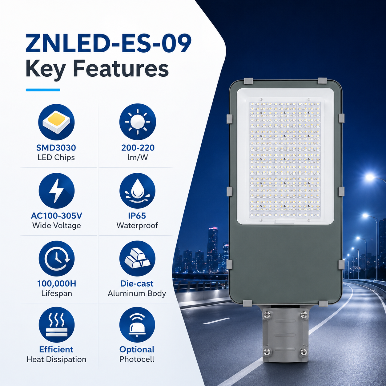 ZNLED-ES-09 LED street light LED light source detail