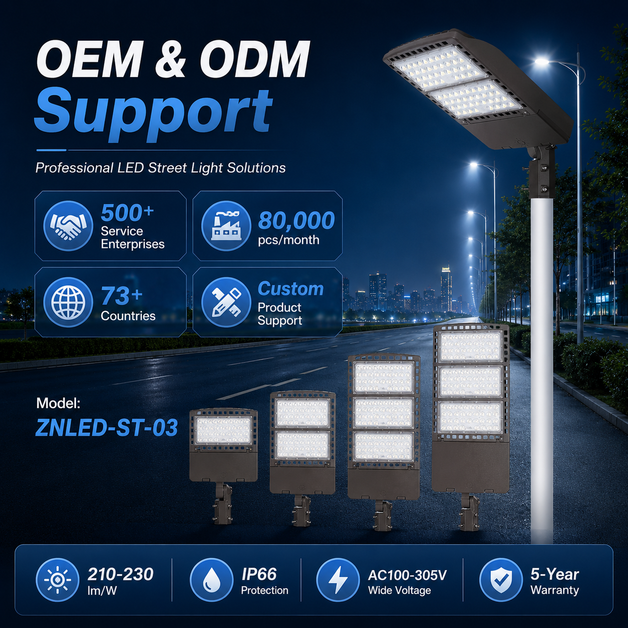 ZNLED-ST-03 LED street light OEM ODM and maintenance support