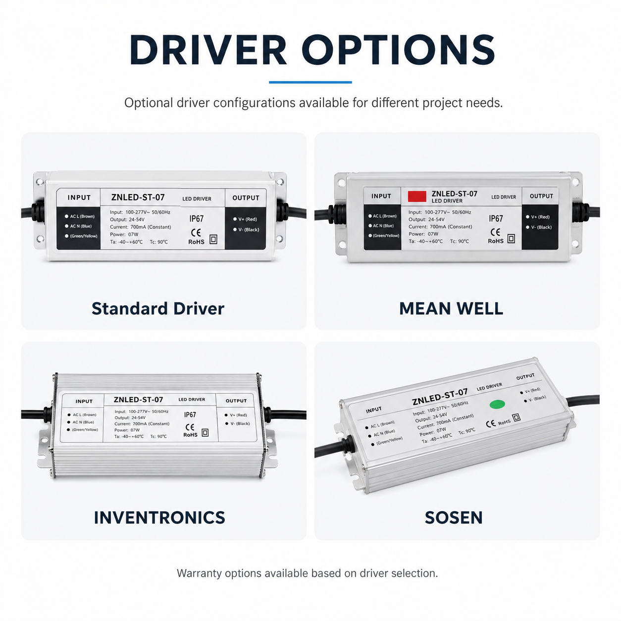 ZNLED-ST-07 LED street light engineering installation and driver option support
